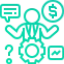Icon depicting support in various areas.
