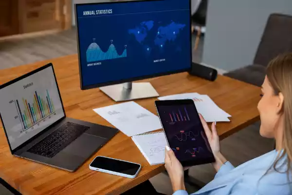 Lead generation data for solar websites shown on different devices.